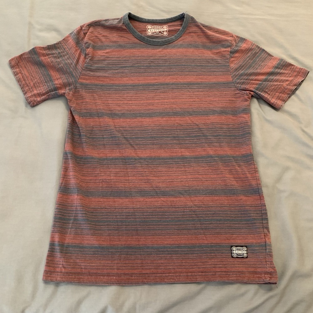 Electric Visual‎ Evolution Short Sleeve Tee Shirt Men's Large Stripes